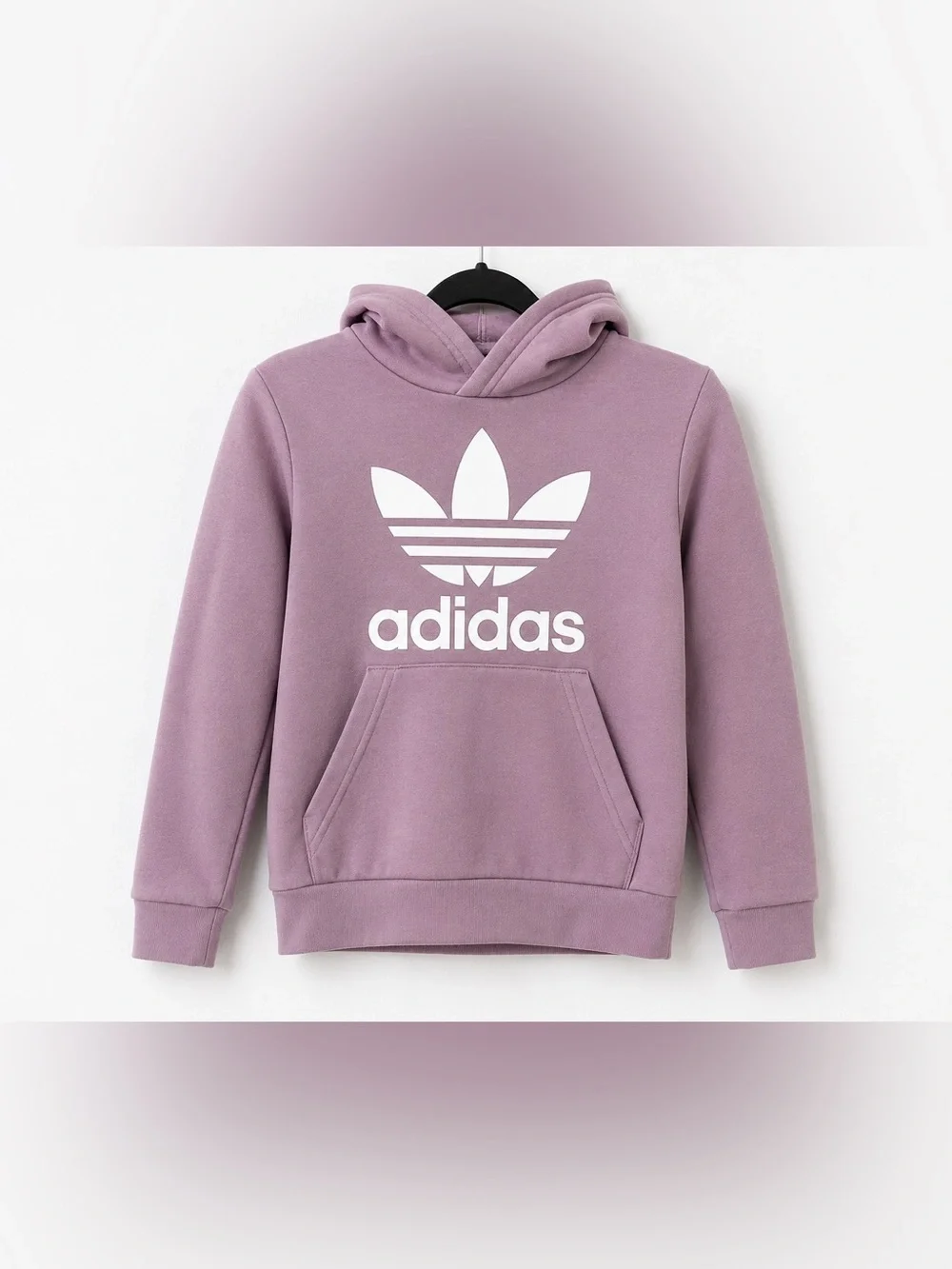 Adidas Originals Girls Trefoil Pullover Hoodie Mauve Pink Sweatshirt